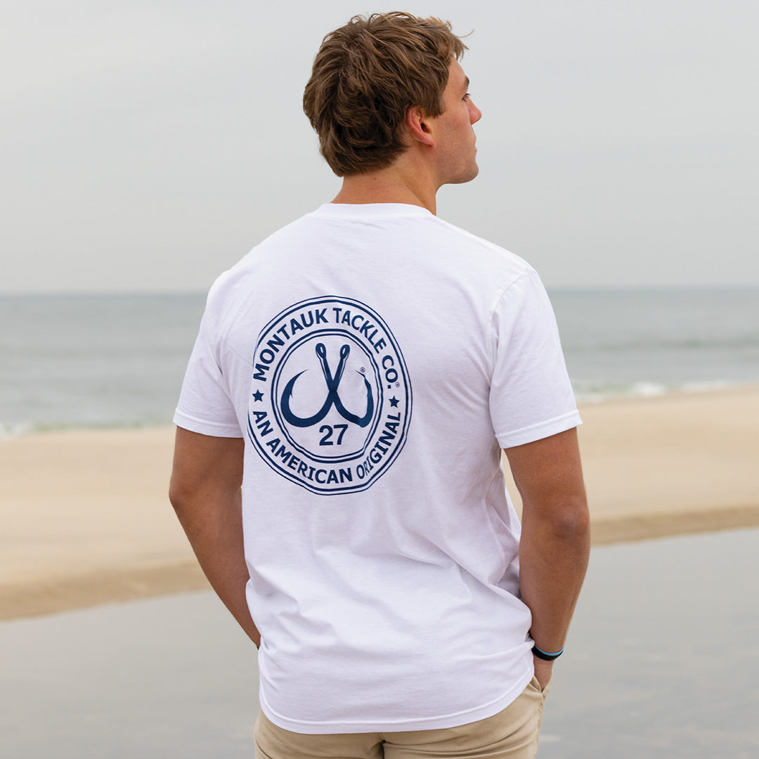 Montauk Tackle Circle Logo Graphic Cotton Tee Shirt